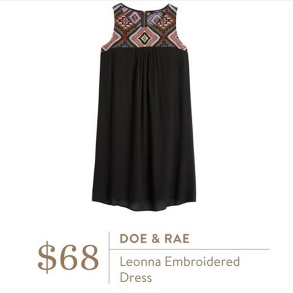 Doe & Rae Leonna Embroidered Dress Black Small - Picture 10 of 10